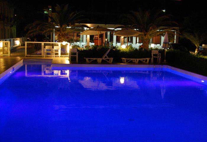 swimming pool by night